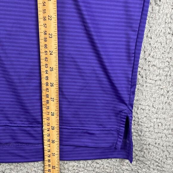 Footjoy Golf Polo Shirt Men's Large Purple Striped Causal Performance Preppy - Picture 6 of 9